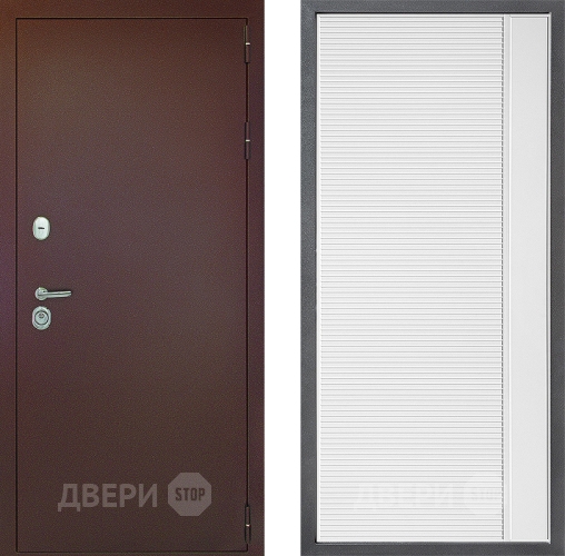 Входная металлическая Дверь Дверной континент Рубикон Медь Дизайн ФЛ-757 Белое Стекло Софт милк в Можайске