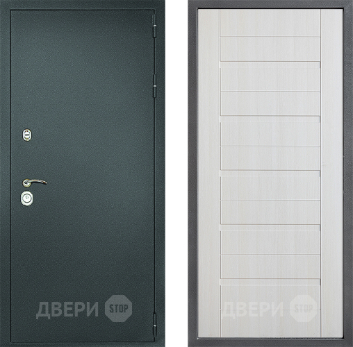 Входная металлическая Дверь Дверной континент Рубикон Серебро Дизайн ФЛ-70 Лиственница белая в Можайске