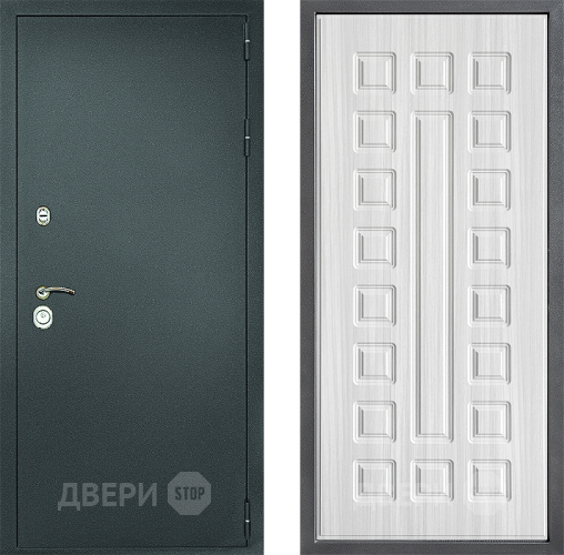 Входная металлическая Дверь Дверной континент Рубикон Серебро Дизайн ФЛ-183 Сандал белый в Можайске