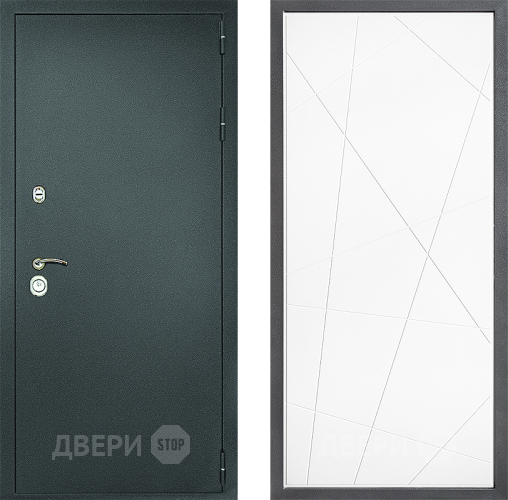 Входная металлическая Дверь Дверной континент Рубикон Серебро Дизайн ФЛ-655 Белый софт в Можайске