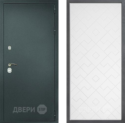 Входная металлическая Дверь Дверной континент Рубикон Серебро Дизайн ФЛ-Тиффани Белый софт в Можайске