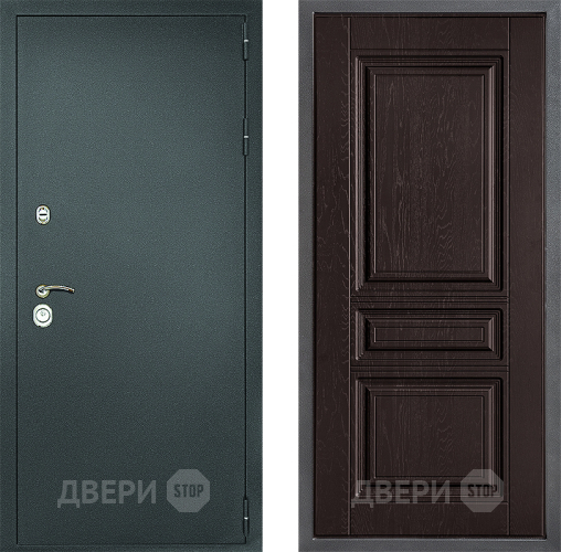 Входная металлическая Дверь Дверной континент Рубикон Серебро Дизайн ФЛ-243 Дуб шоколадный в Можайске