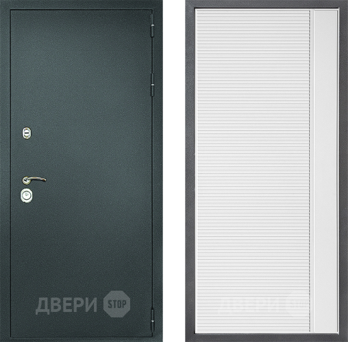 Входная металлическая Дверь Дверной континент Рубикон Серебро Дизайн ФЛ-757 Белое Стекло Софт милк в Можайске