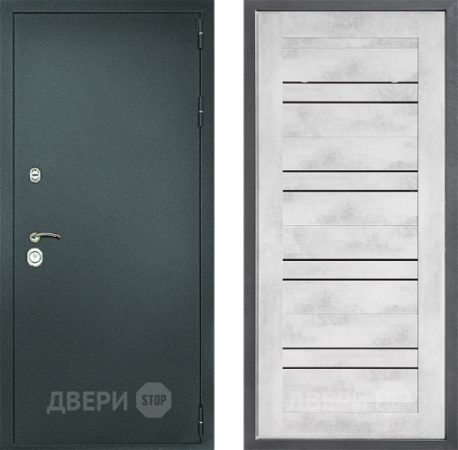 Входная металлическая Дверь Дверной континент Рубикон Серебро Дизайн ФЛ-49 Бетон снежный в Можайске