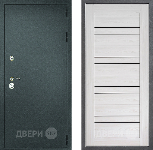 Входная металлическая Дверь Дверной континент Рубикон Серебро Дизайн ФЛ-49 Сосна белая в Можайске