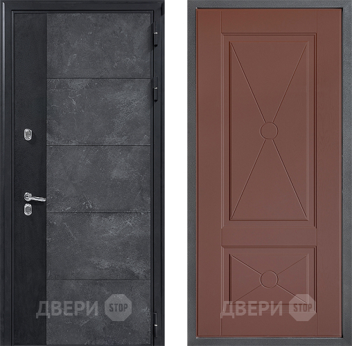 Входная металлическая Дверь Дверной континент ДК-15 Бетон ТЕРМО ФЛ-617 Ясень шоколадный в Можайске