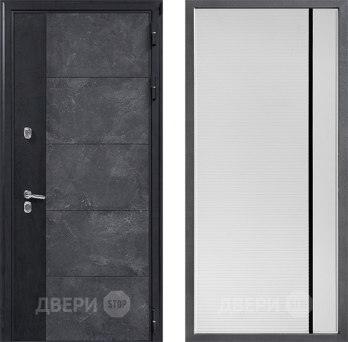 Входная металлическая Дверь Дверной континент ДК-15 Бетон ТЕРМО ФЛ-757 Черное Стекло Софт милк в Можайске