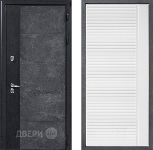 Входная металлическая Дверь Дверной континент ДК-15 Бетон ТЕРМО ФЛ-757 Белое Стекло Софт милк в Можайске