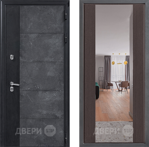 Входная металлическая Дверь Дверной континент ДК-15 Бетон ТЕРМО ФЛЗ-1 Зеркало Венге в Можайске