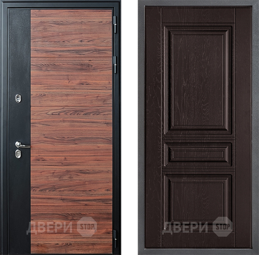 Входная металлическая Дверь Дверной континент ДК-15 Красное Дерево ТЕРМО ФЛ-243 Дуб шоколадный в Можайске