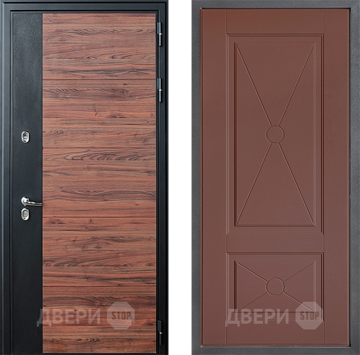 Входная металлическая Дверь Дверной континент ДК-15 Красное Дерево ТЕРМО ФЛ-617 Ясень шоколадный в Можайске