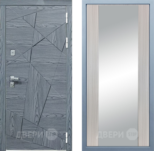 Входная металлическая Дверь Дива МД-97/3 Д-15 Зеркало Сандал белый в Можайске