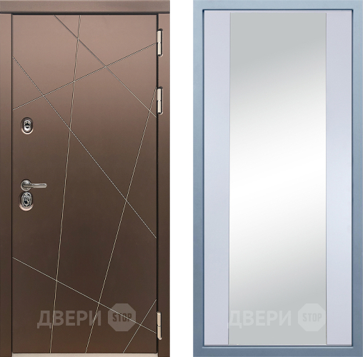 Входная металлическая Дверь Дива МД-50 Д-15 Зеркало Белый в Можайске
