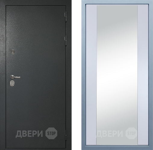 Входная металлическая Дверь Дива МД-40 Титан Д-15 Зеркало Белый в Можайске
