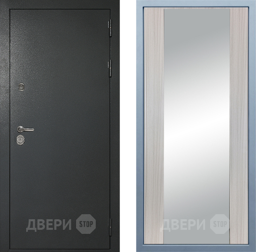 Входная металлическая Дверь Дива МД-40 Титан Д-15 Зеркало Сандал белый в Можайске