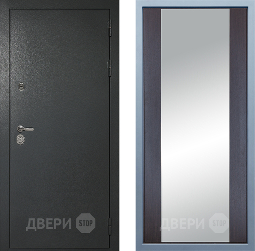 Входная металлическая Дверь Дива МД-40 Титан Д-15 Зеркало Венге в Можайске