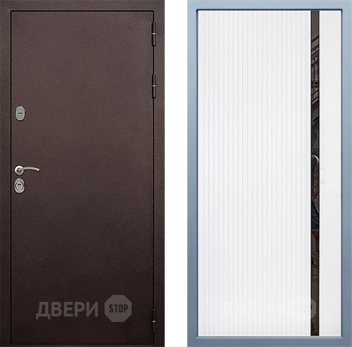 Входная металлическая Дверь Дива МД-40 Медь МХ-46 Белый матовый в Можайске