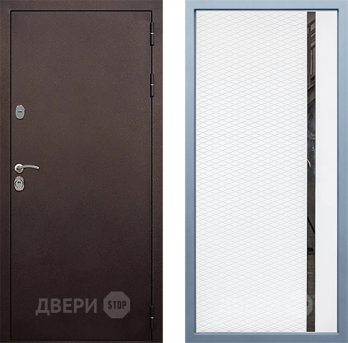 Входная металлическая Дверь Дива МД-40 Медь МХ-47 Белый матовый в Можайске