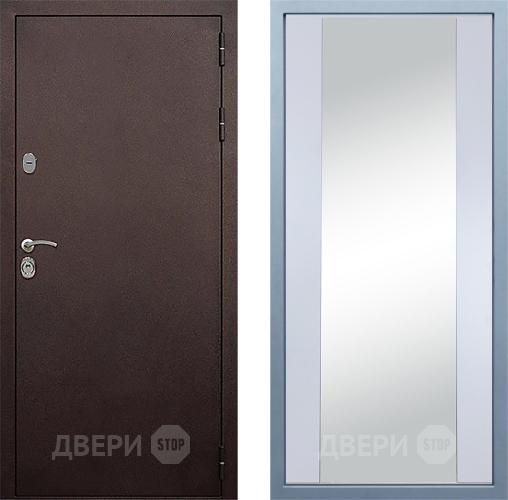 Входная металлическая Дверь Дива МД-40 Медь Д-15 Зеркало Белый в Можайске