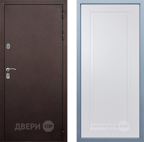 Входная металлическая Дверь Дива МД-40 Медь Н-10 Белый в Можайске