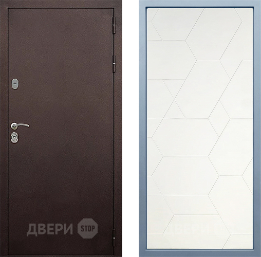Входная металлическая Дверь Дива МД-40 Медь М-16 Белый в Можайске