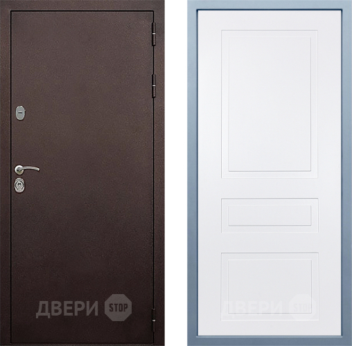 Входная металлическая Дверь Дива МД-40 Медь Н-13 Белый в Можайске
