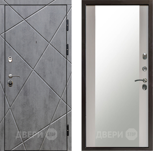 Входная металлическая Дверь Престиж Лучи Зеркало Лиственница белая в Можайске