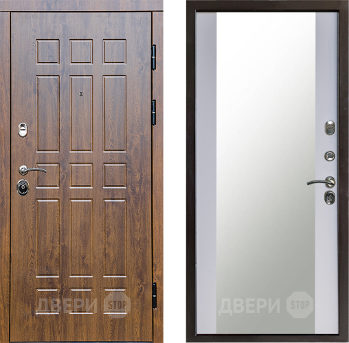 Входная металлическая Дверь Престиж Стандарт Зеркало Белый софт в Можайске