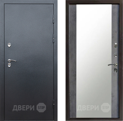 Входная металлическая Дверь Престиж TERMO с терморазрывом Снегирь Серебро Зеркало Бетон темный в Можайске
