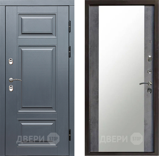 Входная металлическая Дверь Престиж TERMO с терморазрывом Премиум Грэй Зеркало Бетон темный в Можайске