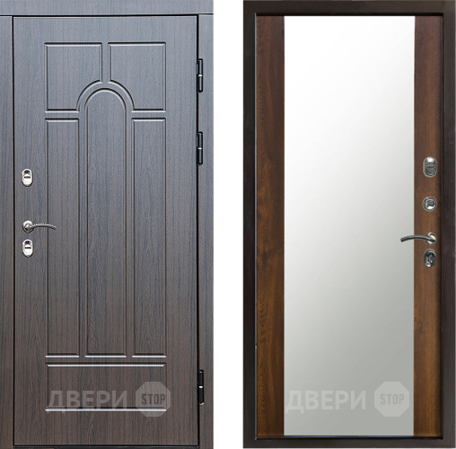 Входная металлическая Дверь Престиж TERMO с терморазрывом Арка Зеркало Дуб в Можайске