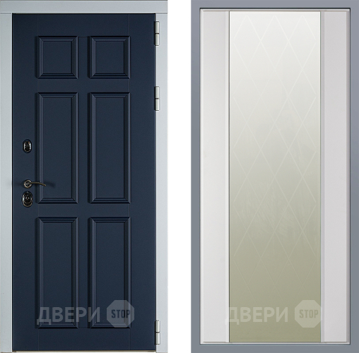 Дверь Заводские двери Стокгольм Зеркало Ампир Белый софт в Можайске