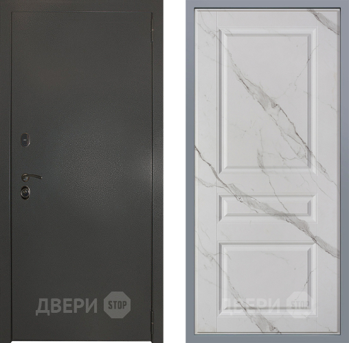 Дверь Заводские двери Эталон 3к антик серебро Стокгольм Мрамор белый в Можайске