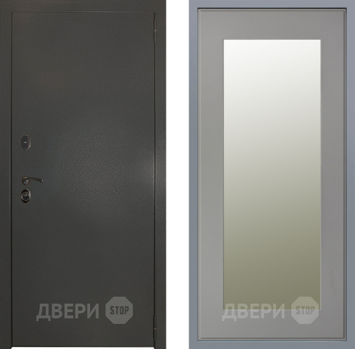 Дверь Заводские двери Эталон 3к антик серебро Зеркало Модерн Грей софт в Можайске