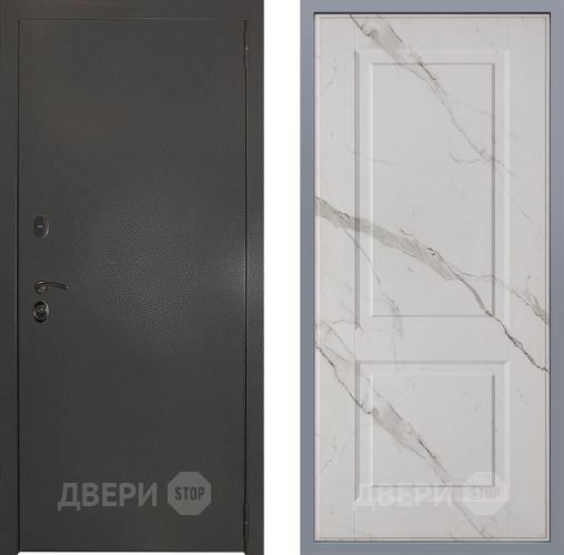 Дверь Заводские двери Эталон 3к антик серебро Доррен Мрамор белый в Можайске
