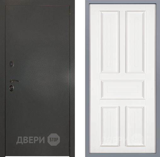 Дверь Заводские двери Эталон 3к антик серебро Уругвай Белый софт в Можайске