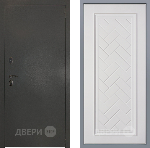 Дверь Заводские двери Эталон 3к антик серебро Упра Белый софт в Можайске
