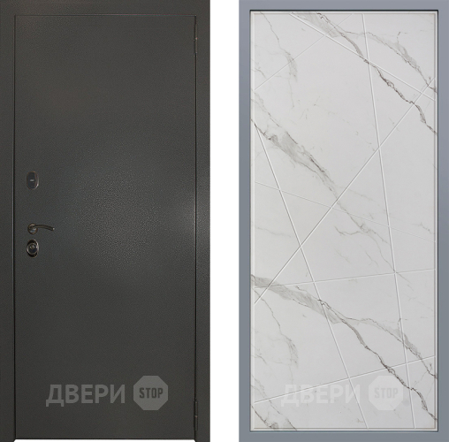 Дверь Заводские двери Эталон 3к антик серебро Флитта Мрамор белый в Можайске