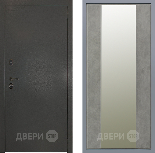 Дверь Заводские двери Эталон 3к антик серебро Зеркало Макси Бетон темный в Можайске