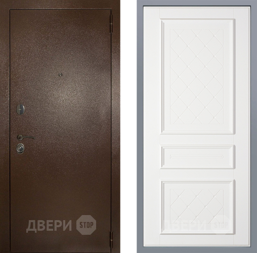 Дверь Заводские двери Эталон 3к антик медь Урбино Белый софт в Можайске