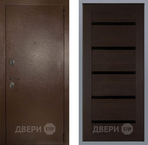 Дверь Заводские двери Эталон 3к антик медь СБ-1 орех тисненый в Можайске