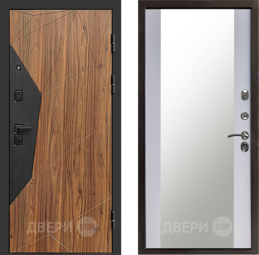 Входная металлическая Дверь Престиж Avangard Зеркало Белый софт в Можайске