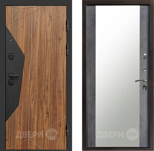 Входная металлическая Дверь Престиж Avangard Зеркало Бетон темный в Можайске