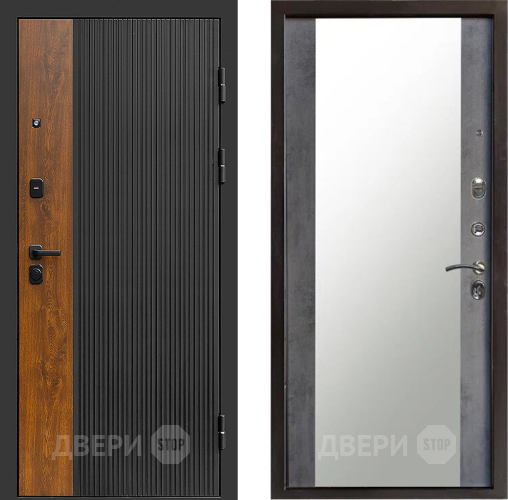 Входная металлическая Дверь Престиж Prestizh Зеркало Бетон темный в Можайске