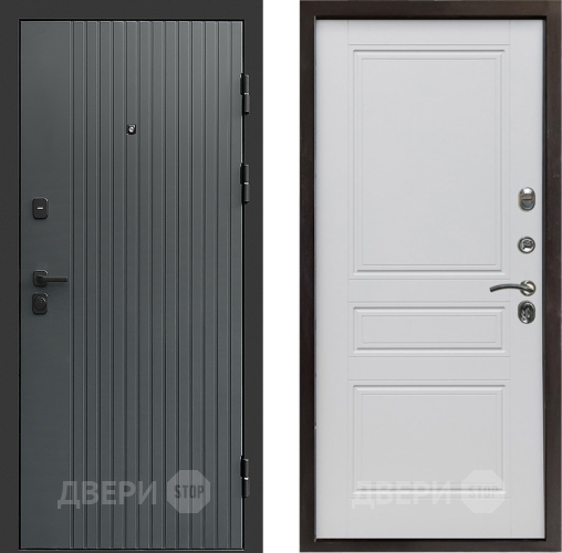 Входная металлическая Дверь Престиж Tvist Grey Классика Белый матовый в Можайске