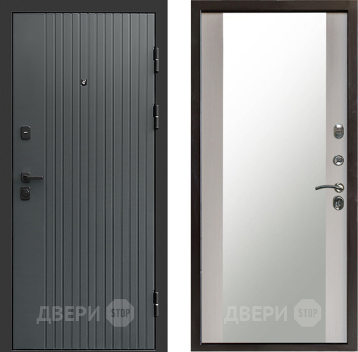 Входная металлическая Дверь Престиж Tvist Grey Зеркало Лиственница белая в Можайске