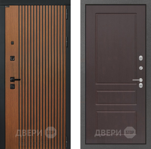 Входная металлическая Дверь Лабиринт (LABIRINT) Шторм 03 Орех премиум в Можайске