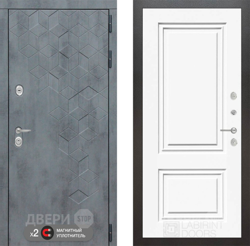 Дверь Лабиринт (LABIRINT) Бетон 26 Белый (RAL-9003) в Можайске
