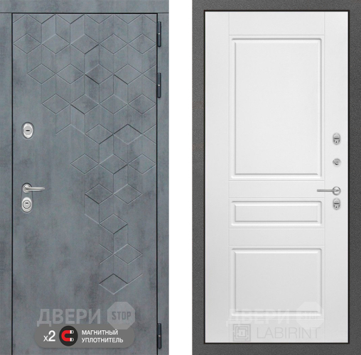 Дверь Лабиринт (LABIRINT) Бетон 03 Белый софт в Можайске