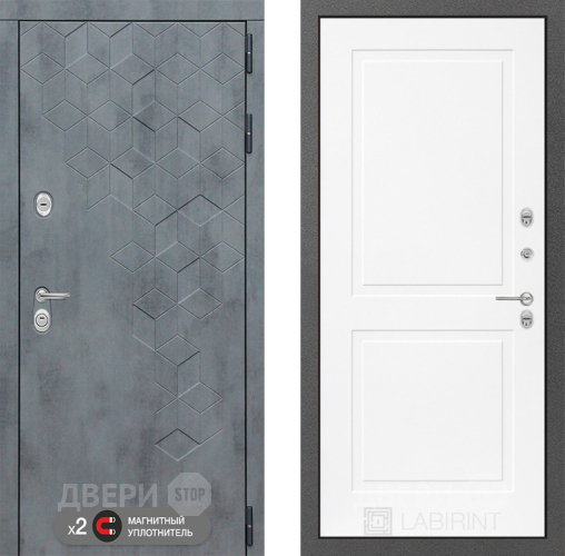 Дверь Лабиринт (LABIRINT) Бетон 11 Белый софт в Можайске